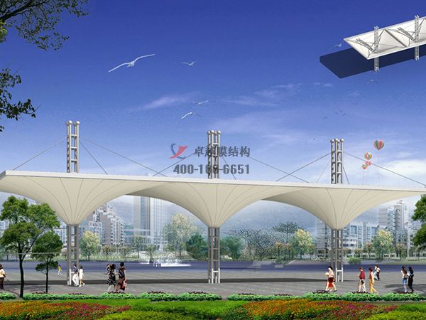 金昌商業(yè)街膜結(jié)構遮陽棚設計案例 　　